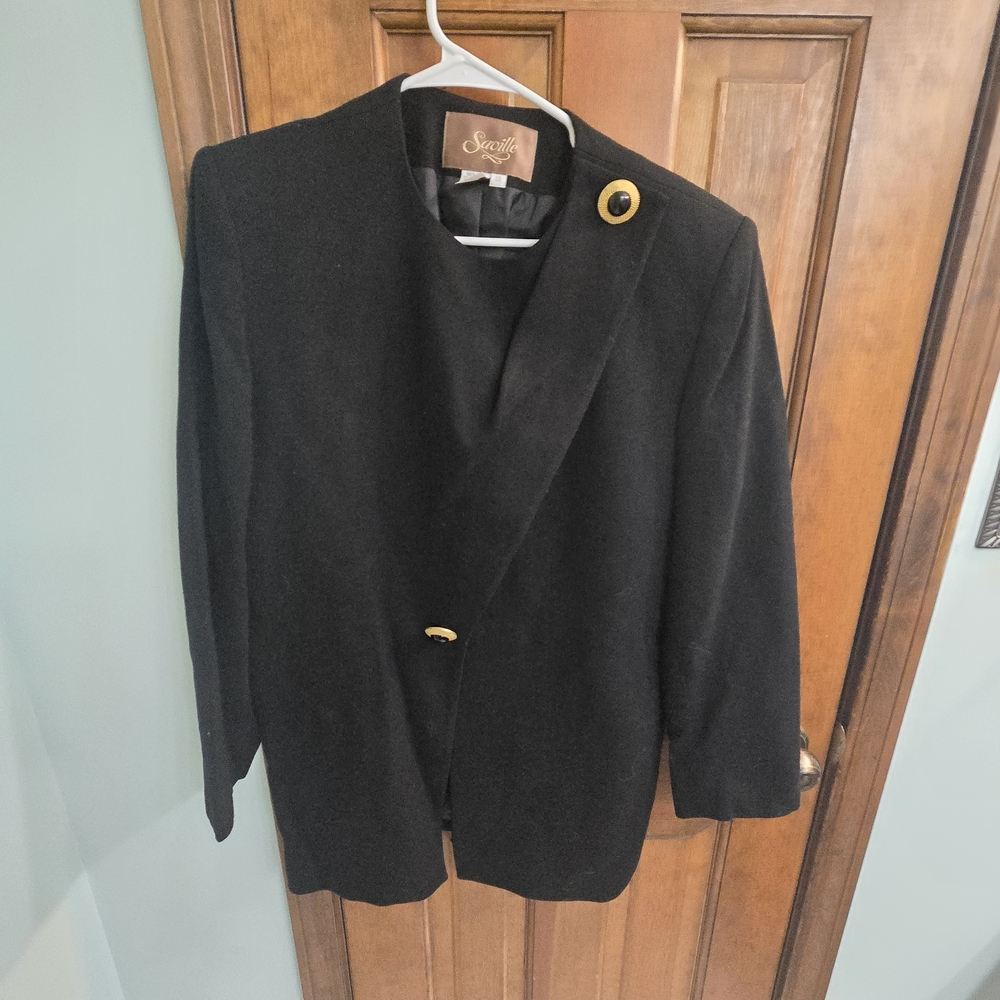 Scaasi Black Blazer with Gold Accents